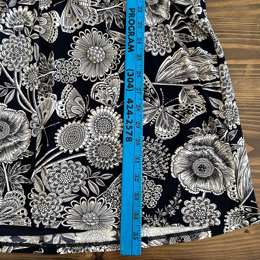 Women’s Tommy Hilfiger Black White Floral Sleeveless Dress Size 16 - Picture 7 of 8